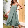 Women's Summer Round Neck Sleeveless Maxi Dresses Adjustable Spaghetti Strap Casual Loose Beach Long Dress with Lined - 2 of 4
