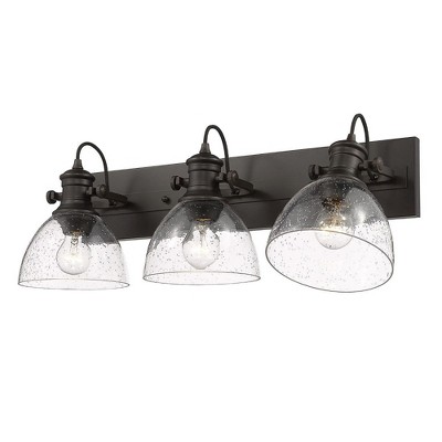 Hines Transitional 3-Light Semi-Flush Mount in Matte Black with Opal Glass
