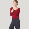 Anna-Kaci Active Women's Long Sleeve Henley Activewear Top with Scoop Neckline and Streamlined Fitted Silhouette - 4 of 4