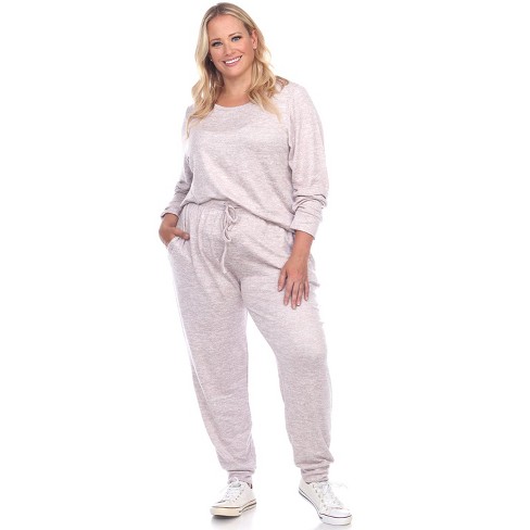 Women's Plus Size 2 Piece Velour Tracksuit Set Purple 3x - White Mark :  Target