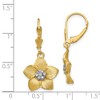 Black Bow Jewelry Two Tone Flower Blossom Lever Back Earrings in 14k Gold - 4 of 4