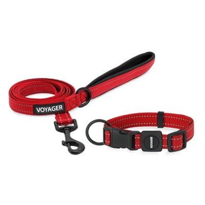 Voyager Adjustable Nylon Collar and Leash Combo for Dogs and Cats