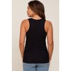 PinkBlush Black Ribbed Sleeveless Ruched Maternity Tank Top - 3 of 4