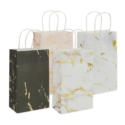 Sparkle and Bash 24 Pack Small Marble Paper Gift Bags with Handles (9 x 5.5 x 3.15 In)