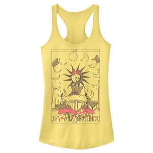 Juniors Womens Lost Gods Mystic Mushroom Tarot Racerback Tank Top - 1 of 4