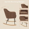 Upholstered Glider Rocking Chair with Backrest, Stylish Rocker with Padded Seat Rubber Wood Legs, Stylish Accent Armchair for Home Office - 4 of 4