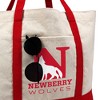 Newberry College Wolves Primary Logo Canvas Tote Bag With External Pocket, Reusable Shoulder Bag for Shopping, School, Beach, Red - 2 of 4