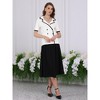 INSPIRE CHIC Women's Summer Short Sleeve Double Breasted Notched Collar Knit Sweater Tops - 3 of 4