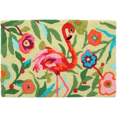 Jellybean Flamingo Garden Doormat – 20"x30" Indoor/Outdoor, Washable Entryway Mat