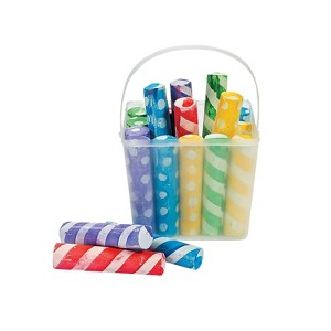 Fun Express 1" x 4" Stripe & Polka Dot Sidewalk Chalk with Bucket - 20 Pc. - 1 of 2