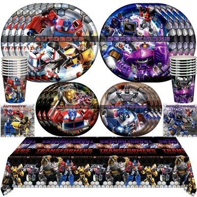 Treasures Gifted Transformers Party Tableware Deluxe Set for 16 Guests