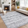 Vintage Machine Washable Area Rug for Living Room Kitchen Non Slip Non Shedding Distressed Floral Printed Carpet - 3 of 4