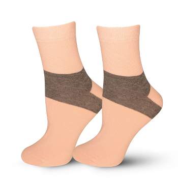 LECHERY Women's Heel-Stripe Pattern Socks (1 Pair) - One Size, Pink - Grey