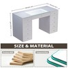 FONTOI 51.2"W Vanity Desk with Glass Top and 11 Drawers Large Dressing Table for Woman Bedroom Dressing Room, White, 51.18"*21.65"*31.88" - 3 of 4