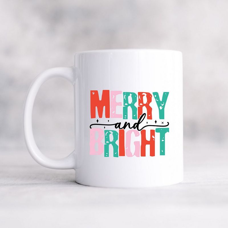City Creek Prints Merry And Bright Colorful Mug - White, 1 of 3