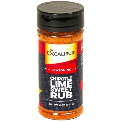 Excalibur Seasoning Chipotle Lime Sweet Rub Seasoning - 6oz Shaker Bottle