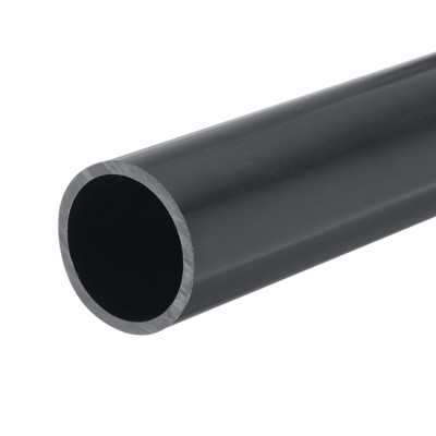 Unique Bargains Water Plumb DIY Crafts High Impact Rigid Round Pipes 8" Length ID 1.07" OD 1.26" Dark Grey