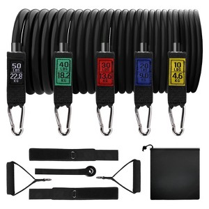 Resistance Exercise Bands Set Up to 150lb with Door Anchor and