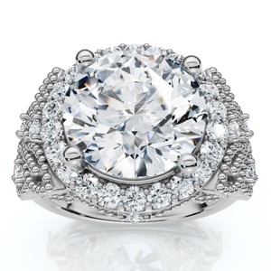 Pompeii3 Certified 3 1/3Ct Diamond Engagement Ring 14k Gold or Platinum Lab Created - 1 of 4