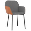 vidaXL Dining Chairs 2 pcs Light Gray Fabric and Faux Leather - 3 of 4