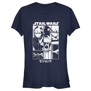 Juniors Womens Star Wars: Visions Black and White Poster T-Shirt - 1 of 4