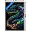 Trends International Wumples - Neon Cosmic Dragon Framed Wall Poster Prints - 3 of 4