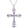 Alilang Vintage-Inspired Gothic Cross Pendant Necklace with Black Crystal Accents - 3 of 4