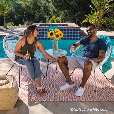 Natural Acapulco 3-Piece Patio Set with Glass Table