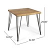 SKRAN Outdoor Rectangle Dining Table with Acacia Wood Table Top,Dining Table with Iron Hairpin Legs,Dining Table for Outdoor and Indoor - 3 of 4
