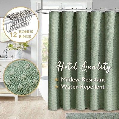 LunaLulinlk Fabric Shower Curtain with Hooks