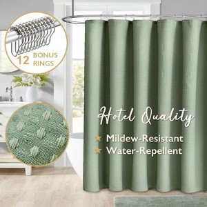 LunaLulinlk Fabric Shower Curtain with Hooks - 1 of 4