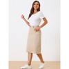 INSPIRE CHIC Women's Casual High Waist Back Slit Short Denim Skirts - 3 of 4