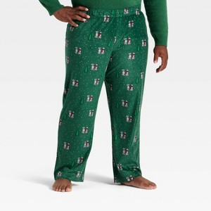 Men's Dalmatian Microfleece Holiday Matching Family Pajama Pants - Wondershop™ Green - 1 of 4