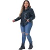 Agnes Orinda Women's Plus Size Faux Leather Long Sleeves Button Motorcycle Biker Moto Button Down Shirts - 3 of 4