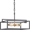 Progress Lighting Blakely 2-Light Semi-Flush Fixture, Graphite, Rectangular Frame, Satin Brass Accents, Canopy Included - 3 of 4