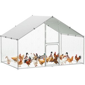 Jojoka Large Metal Chicken Coop Run for Waterproof and Anti-UV Roof Cover,Outdoor Walk-in Cage Peak Hen House for Yard Farm - 1 of 4