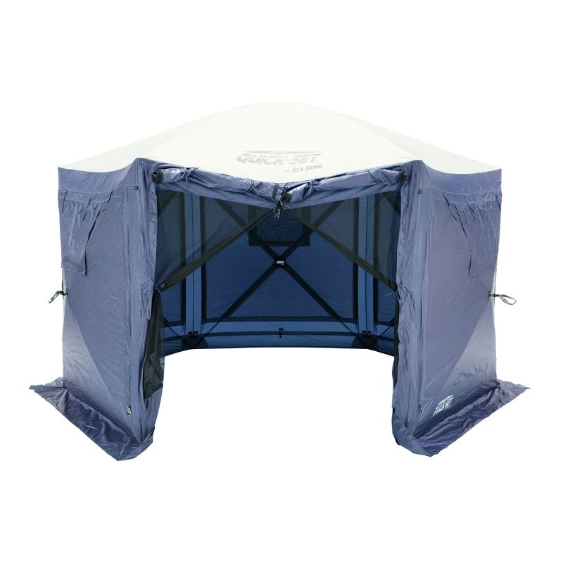 CLAM Quick-Set Pavilion 12.5 x 12.5 Foot Easy Set Up Portable Outdoor Camping Pop Up Canopy Gazebo Shelter with Stakes and Carry Bag, Slate Blue, 6 of 8