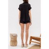 August Sky Women's Gauze Button Up and Shorts Set - 2 of 4