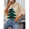 Clearlove Women's Ugly Christmas Sweater - Christmas Tree Print Relaxed Crew Neck Knit Pullover for Seasonal Celebrations - 4 of 4