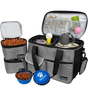 PetAmi Dog Travel Bag, Pet Supplies Organizer with Pockets, Food Container Collapsible Bowls, Gift Accessories Weekend Camping - 1 of 4