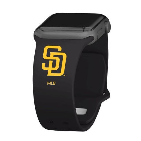 MLB San Diego Padres Apple Watch Compatible Silicone Band - Black
 - image 1 of 3