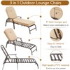 COWLOWN Beige Patio Lounge Chair Recliner, Adjustable, Armrest Equipped, Perfect for Poolside, Backyard Use - 2 of 4
