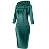 Coolmee Womens 3/4 Sleeve Hoodie Dress Casual Pocket Slim Pullover Knee Length Dress - 2 of 4