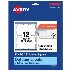 Avery Outdoor Waterproof Labels, 2" x 2-3/16" Arched Square - 1 of 4