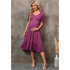 Womens Maternity Dress Summer V Neck Short Sleeve Ruffle Belted Baby Shower Dress - 3 of 4