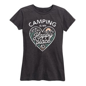 Women's - Instant Message - Camping Is My Happy Place Short Sleeve Graphic T-Shirt - 1 of 4