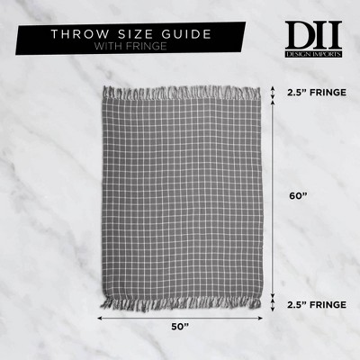 French Blue Diamond Geometric Cotton Throw Blanket