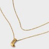 14K Gold Dipped Initial Bubble Multi-Strand Pendant Necklace - A New Day™ Gold - 4 of 4