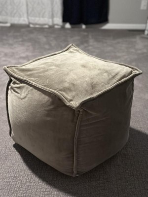 Costa Cotton Velvet Pouf With Removable Fill Olive Green - Threshold ...