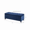 XINGHANZHENXUAN Tufted Upholstered Storage Bench, Soft Close Lid, Button Detail & Espresso Wood Legs, Bedroom or Living Room - 2 of 4
